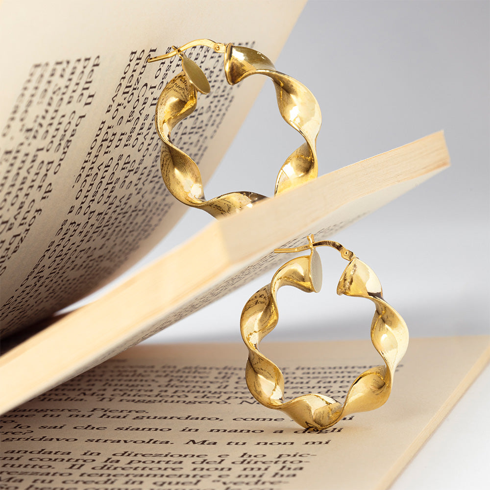 Orecchini A Cerchio Grande Da 20 Mm Per Decorare - Placcati Oro 3 Micron X2 P 527362