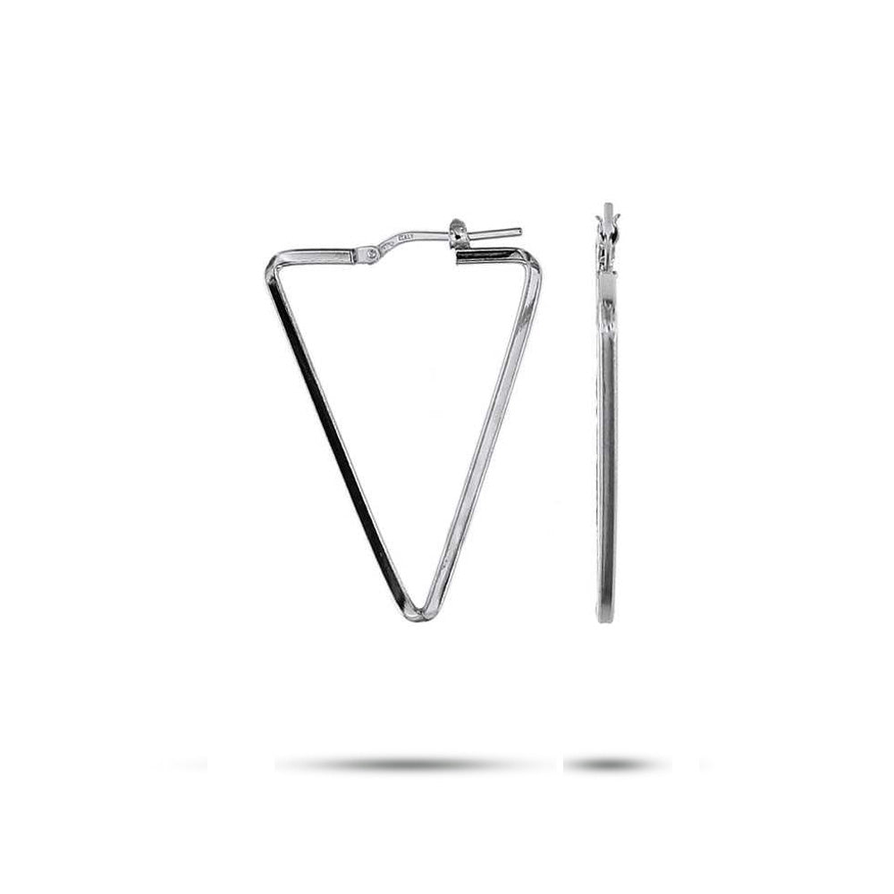 Orecchini A Triangolo Elli In Argento 925 Con Zirconi Cubici Bianchi – Gioielli Moderni Per Donna