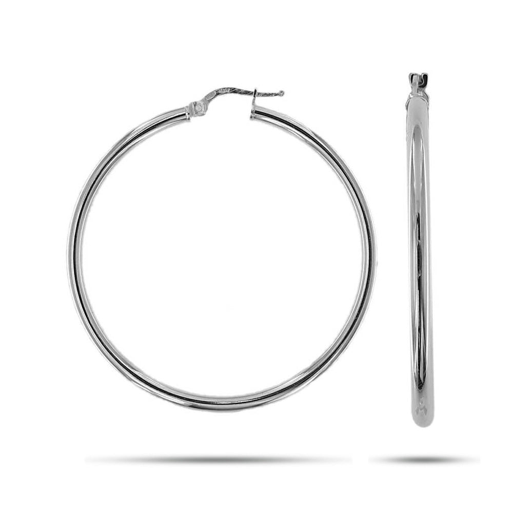 Orecchini A Cerchio Con Zirconi Cubici - Acciaio Inossidabile, Diametro 40/50/60mm, Design Elegante, Regalo Donna - Foto 3