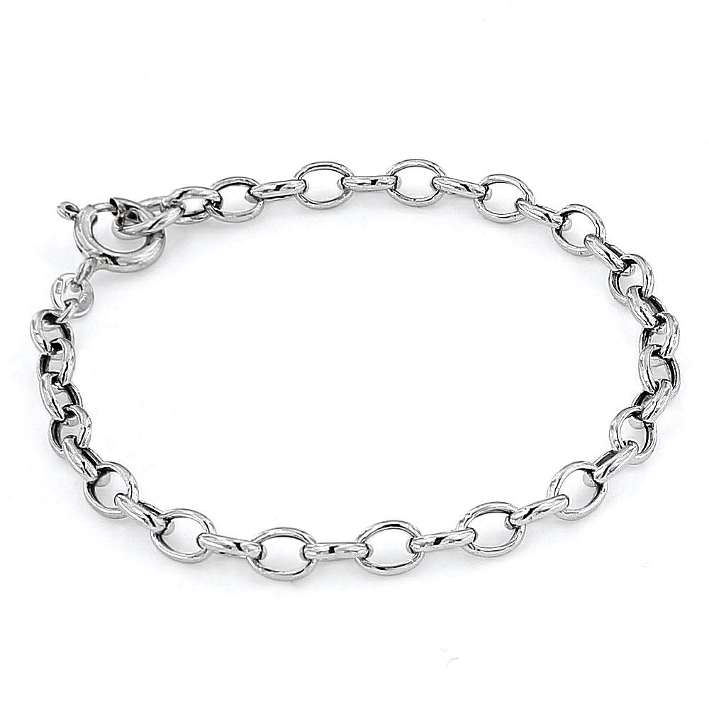 Unisex Small Silver Chain Bracelet BR0030AG – Linea Italia gioielli