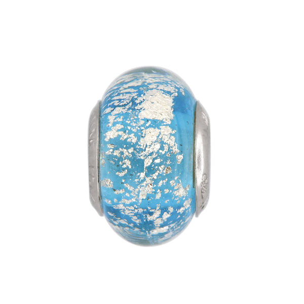 Charm Nbsameng In Vetro Di Murano A Forma Di Tamburo, Blu, Con Argento 925%, Ciondolo Per Bracciali E Collane, Compatibile Pandora - 2