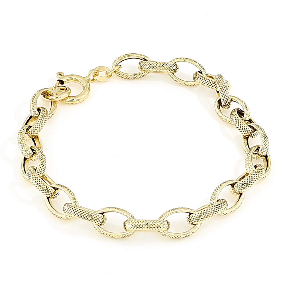 Bracciali Bracciale Piatto A Catena Da Donna In Oro 18 Carati Elementi - Foto 5