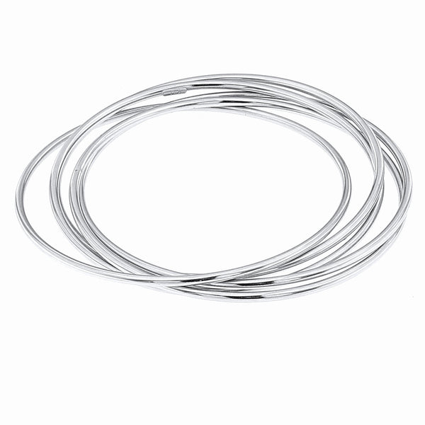 Argentia 925s 1/5 (4 mm) Rhodium-Plated Sterling Silver Rope Chain Bracelet In Argentia 925s 1/5 (4 mm) Rhodium-Plated Sterling Silver Rope Chain Bracelet In