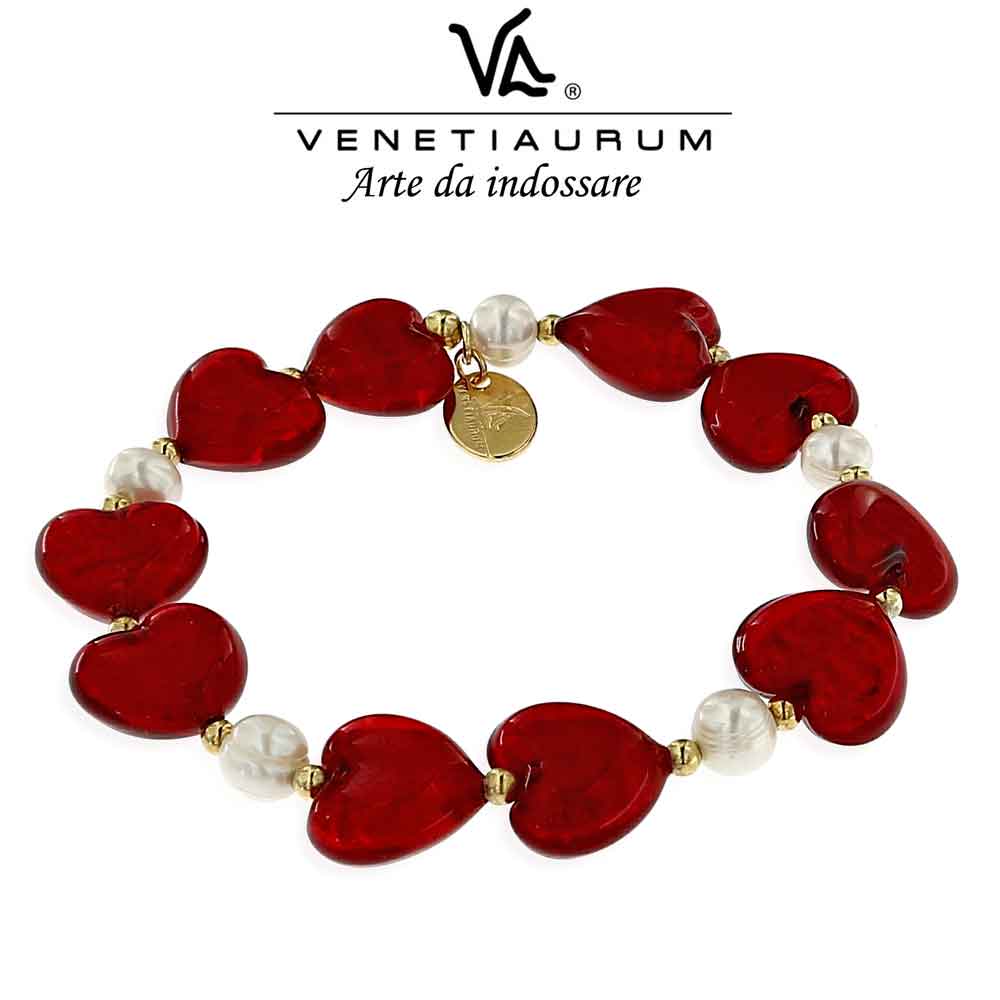 Braccialetto Elastico Con Perle Naturali A Forma Di Cuore E Zirconi, Gioiello Simbolo D'Amore, 18.5cm, YA4767