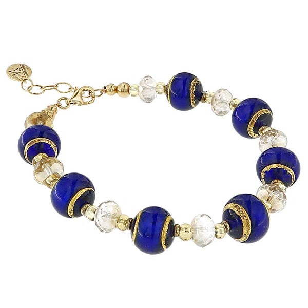 Bracciale Perle Blu in Vetro di Murano