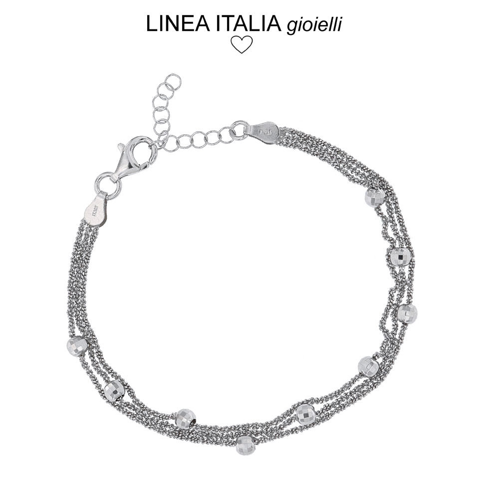 Bracciale a tre giri con sfere in argento 925 | linea Italia