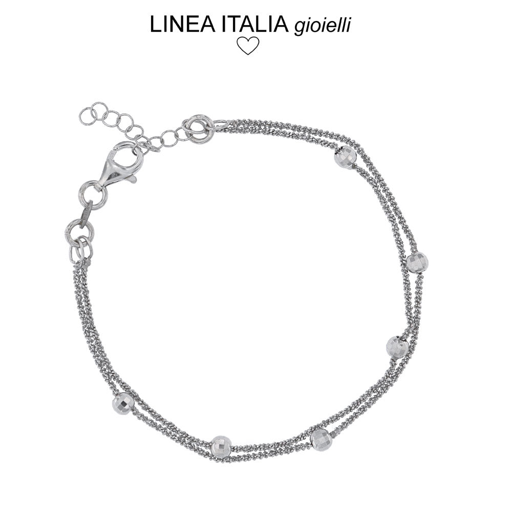 Bracciale doppio in argento con sfere | linea Italia