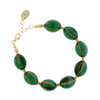 Bracciale con ovali Verdi in vetro di Murano e oro giallo | linea Italia