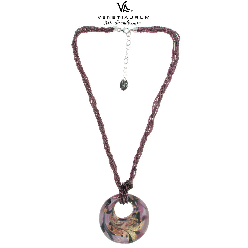 Avalaya Collana multifilo con perline di vetro rosso scuro e Avalaya Collana multifilo con perline di vetro rosso scuro e