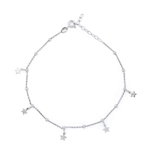 Bracciale Caviglia Argento Sterling Catenina Per Caviglia In Argento Sterling 925 Italia - Tipo Bismarck, Chiusura A Granchio, 3mm Perline Per Braccialetti - Foto 10