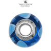 Charm Blu in vetro di Murano con petali azzurri | linea Italia