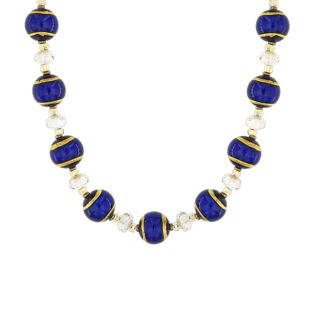 Collana Perle Blu in Vetro di Murano