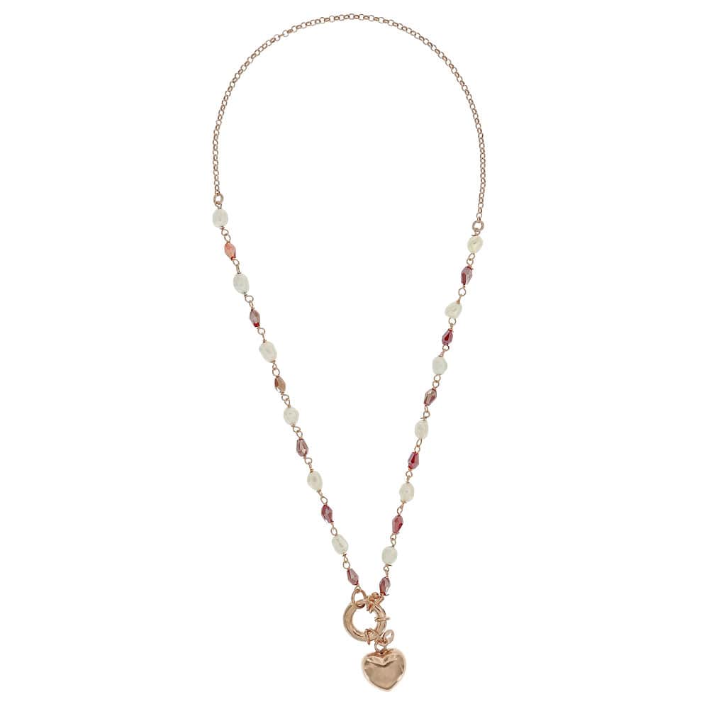 Elegante collana a forma di cuore con perle per donna Elegante collana a forma di cuore con perle per donna