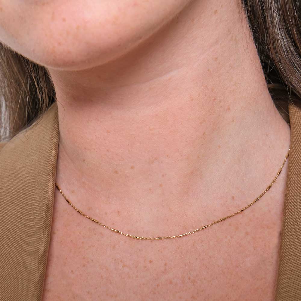 collana unisex in argento dorato