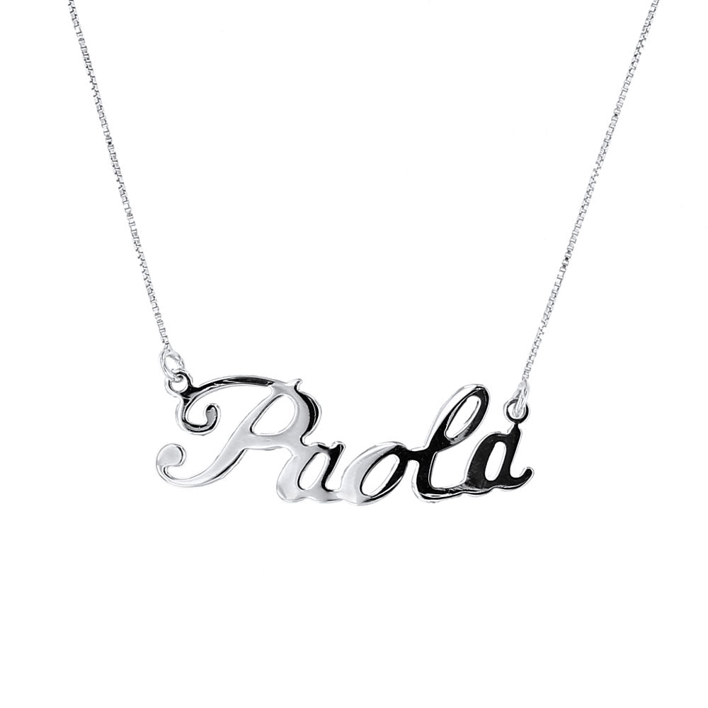 Collana con nome e 2 cuori con zirconi in Argento 925 - Phy Gioielli Collana con nome e 2 cuori con zirconi in Argento 925 - Phy Gioielli