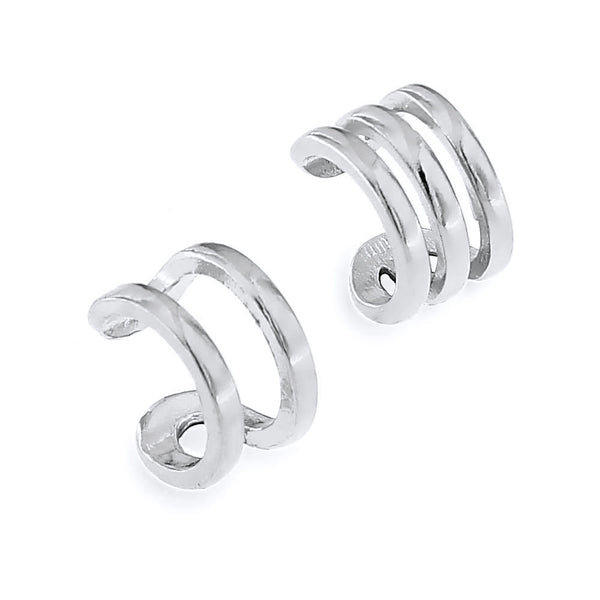 Orecchini A Cerchio Intrecciati In Argento Sterling S925 – Stile Retrò Vuoto - Foto 4
