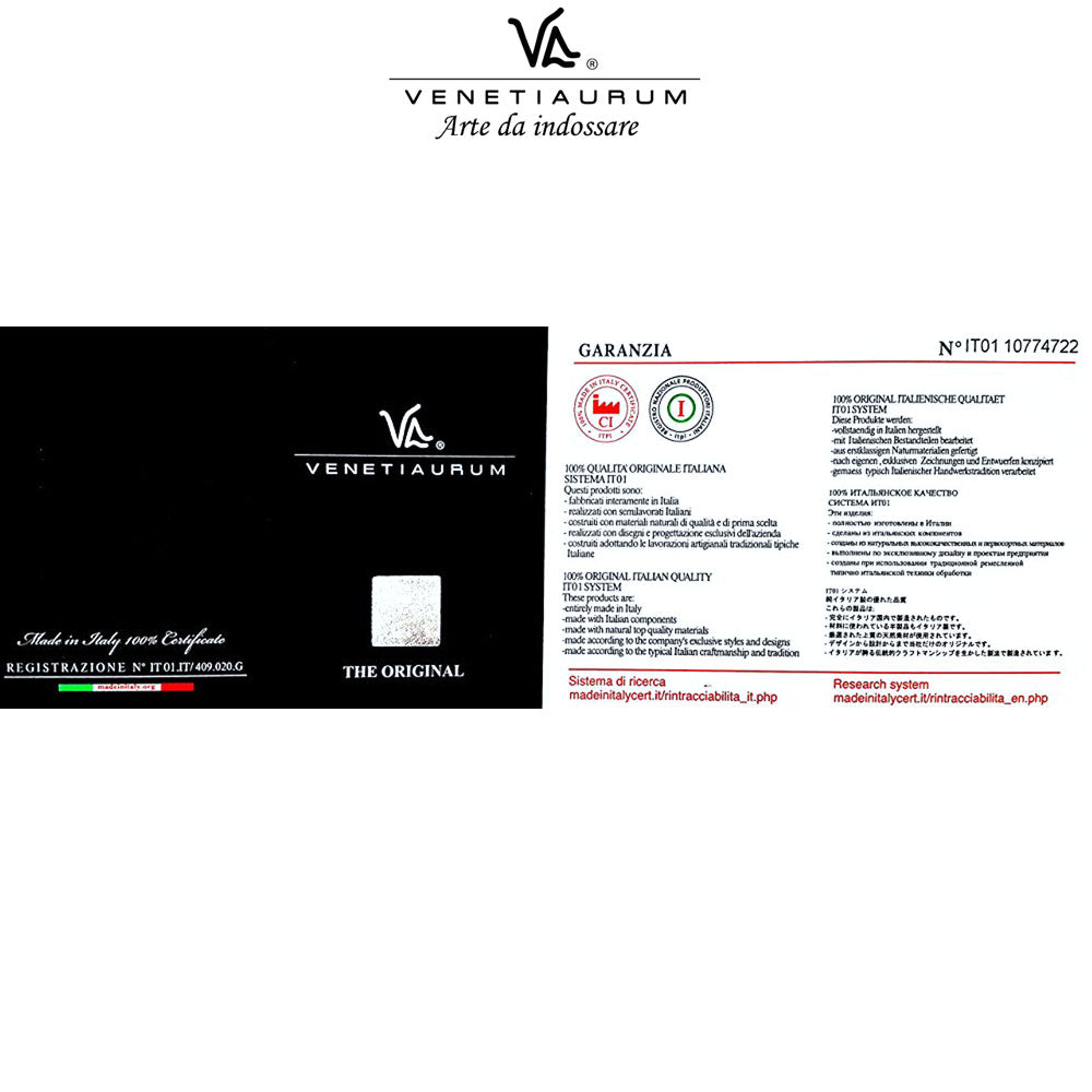 Venetiaurum Bracciale Donna In Vetro Di Murano E Argento 925 – Sfere Azzurre E Blu Con Foglia Oro – Made In Italy Certificato
