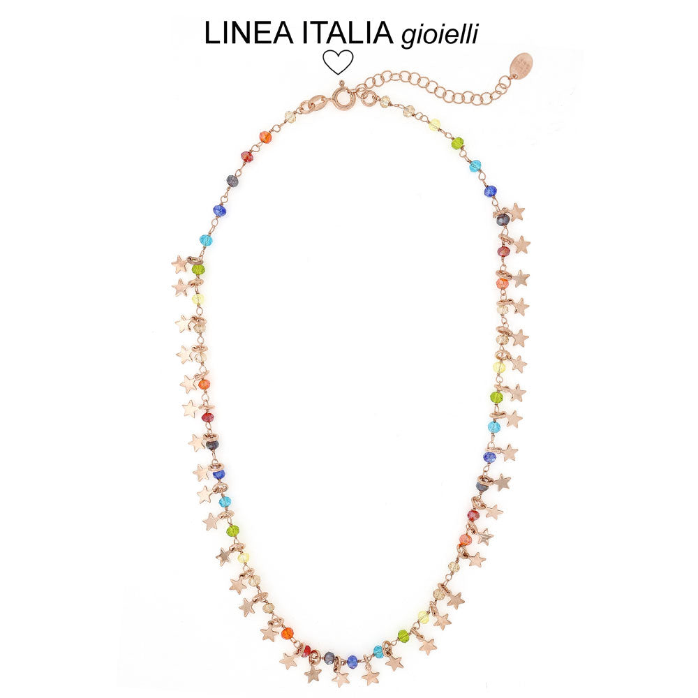 Girocollo con Stelle pendenti e pietre colorate | linea Italia