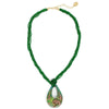 Collana con pendente in vetro di Murano a goccia verde | linea Italia