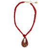 Collana con pendente a goccia in vetro di Murano Rosso e avventurina | linea Italia