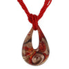 Collana con pendente a goccia in vetro di Murano Rosso e avventurina | linea Italia
