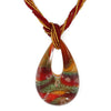 Collana conterie Rosse e Oro con pendente in vetro di Murano a goccia Rossa | linea Italia