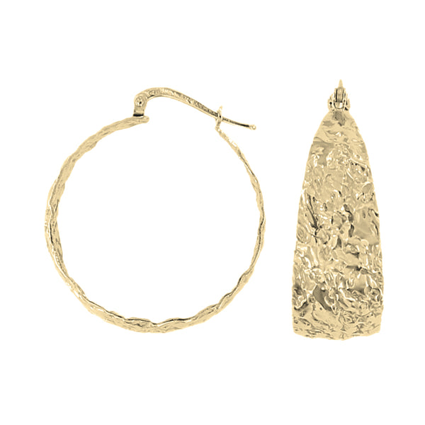 Orecchini A Cerchio Martellato Argento 925: Design Minimal E Moderno Per Un Look Elegante! - 4