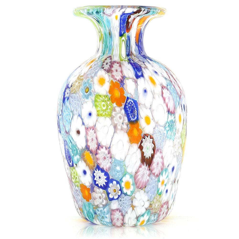 Vaso a bottiglia vetro di Murano Murrine Millefiori – Linea Italia gioielli