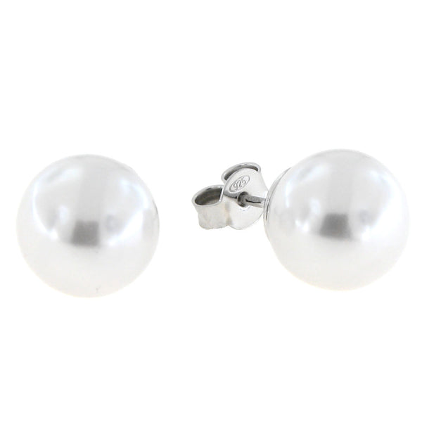 Orecchini in argento con perla 10 mm - OR0024AG