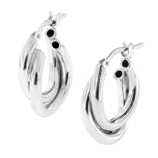 Orecchini Cerchio con Punto Luce Zaffiro in ARGENTO 925 Galvanica Rodio 14096 Orecchini Cerchio con Punto Luce Zaffiro in ARGENTO 925 Galvanica Rodio 14096