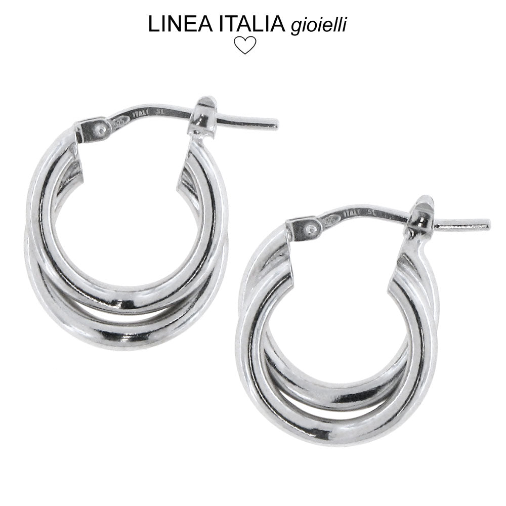 Orecchini Clip-On Multi Cerchio Argento Texture Diamantata E Gelo - The Clip On Shop