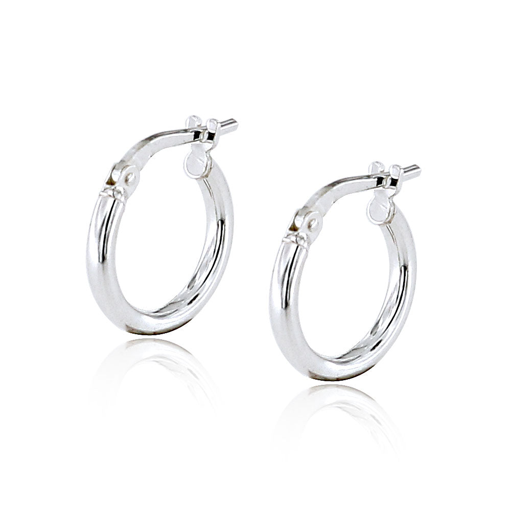 Orecchini A Cerchio In Argento Sterling 925 NKlaus, Diametro 10 Mm, Lucidati A Specchio, Unisex, Per Uomo, Donna E Bambino