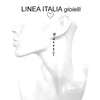 Orecchini donna lunghi in Argento 925 con perline nere | linea Italia