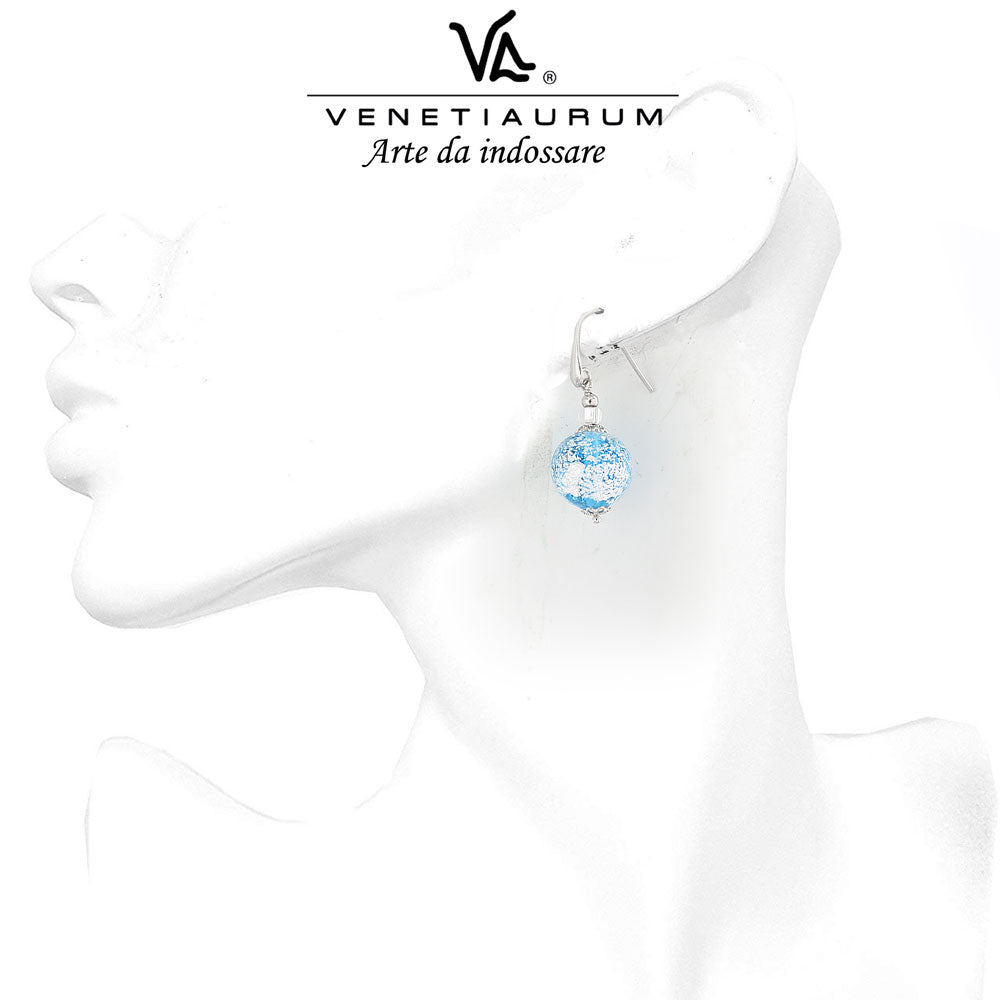 Venetiaurum Orecchini Lunghi In Argento 925 Con Perle Di Vetro Di Murano Originali - Gioiello Artigianale Made In Italy Con Confezione Regalo E Charm - Modello Raffinato, Chiusura Ad Amo