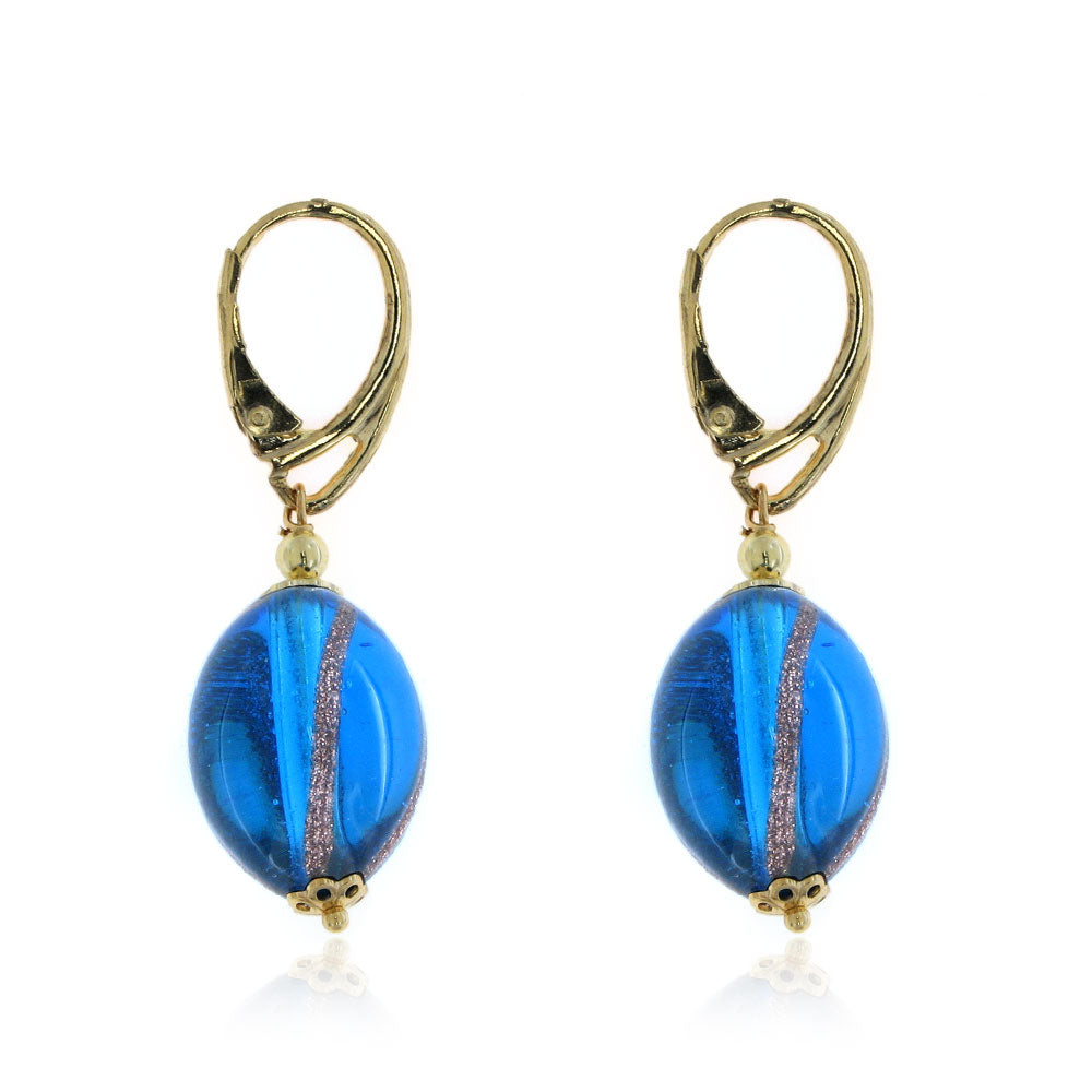 JOLCHIF Orecchini Pendenti Donna Placcati Oro 18K – Zirconi Blu E Verdi, Design Rotondo Con Cristalli, Gioielli Eleganti