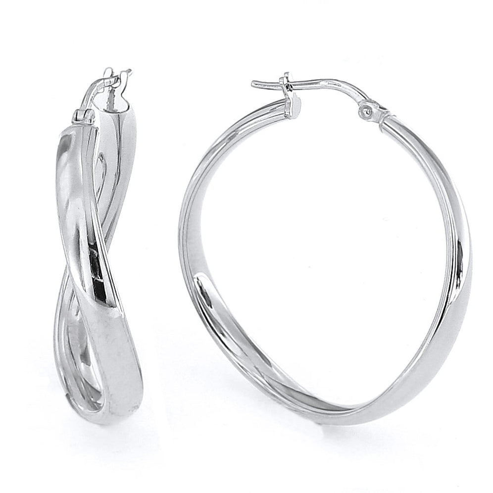 Orecchini a cerchio in argento Sterling 925 lucido, 40 mm, 40 x 40 mm di larghezza, 2,75 mm di spessore, gioielli regalo per donne, Metallo Orecchini a cerchio in argento Sterling 925 lucido, 40 mm, 40 x 40 mm di larghezza, 2,75 mm di spessore, gioielli regalo per donne, Metallo