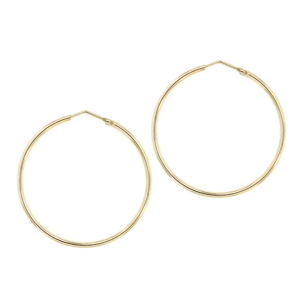 Orecchini a cerchio in argento placato Oro giallo - Misura media 45 mm - OR0003AG | linea Italia
