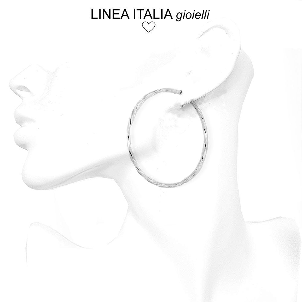 Orecchini in Argento a Cerchio Torchon Viola - Gemma Orecchini in Argento a Cerchio Torchon Viola - Gemma