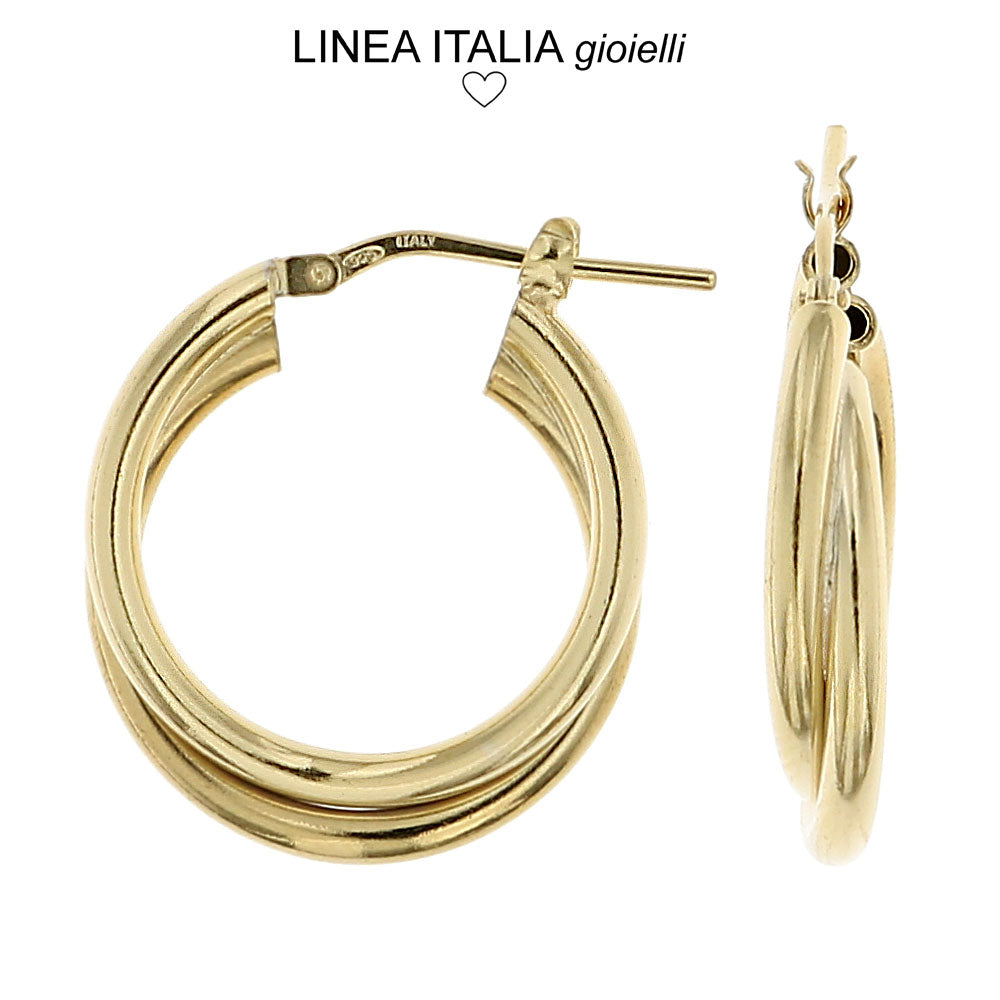 ORECCHINI A CERCHIO IN ORO 25mm pr. 585 ANELLO RUOTA 14k - W ORECCHINI A CERCHIO IN ORO 25mm pr. 585 ANELLO RUOTA 14k - W