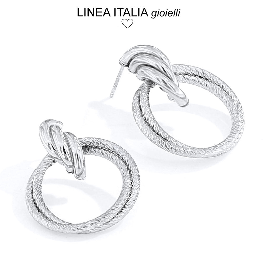 Creole Argento Sterling Orecchini A Cerchio In Argento Sterling - Foto 6