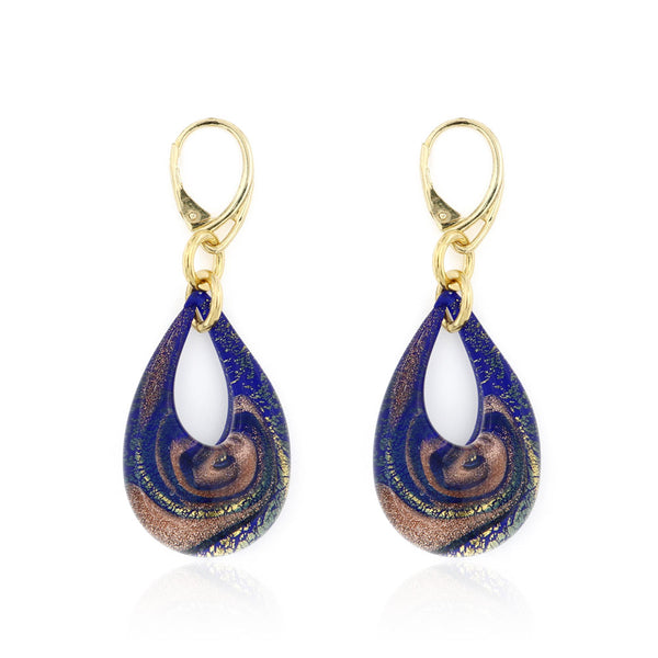 Perle de Murano ronde multicolore semi-percée 8mm Perle de Murano ronde multicolore semi-percée 8mm