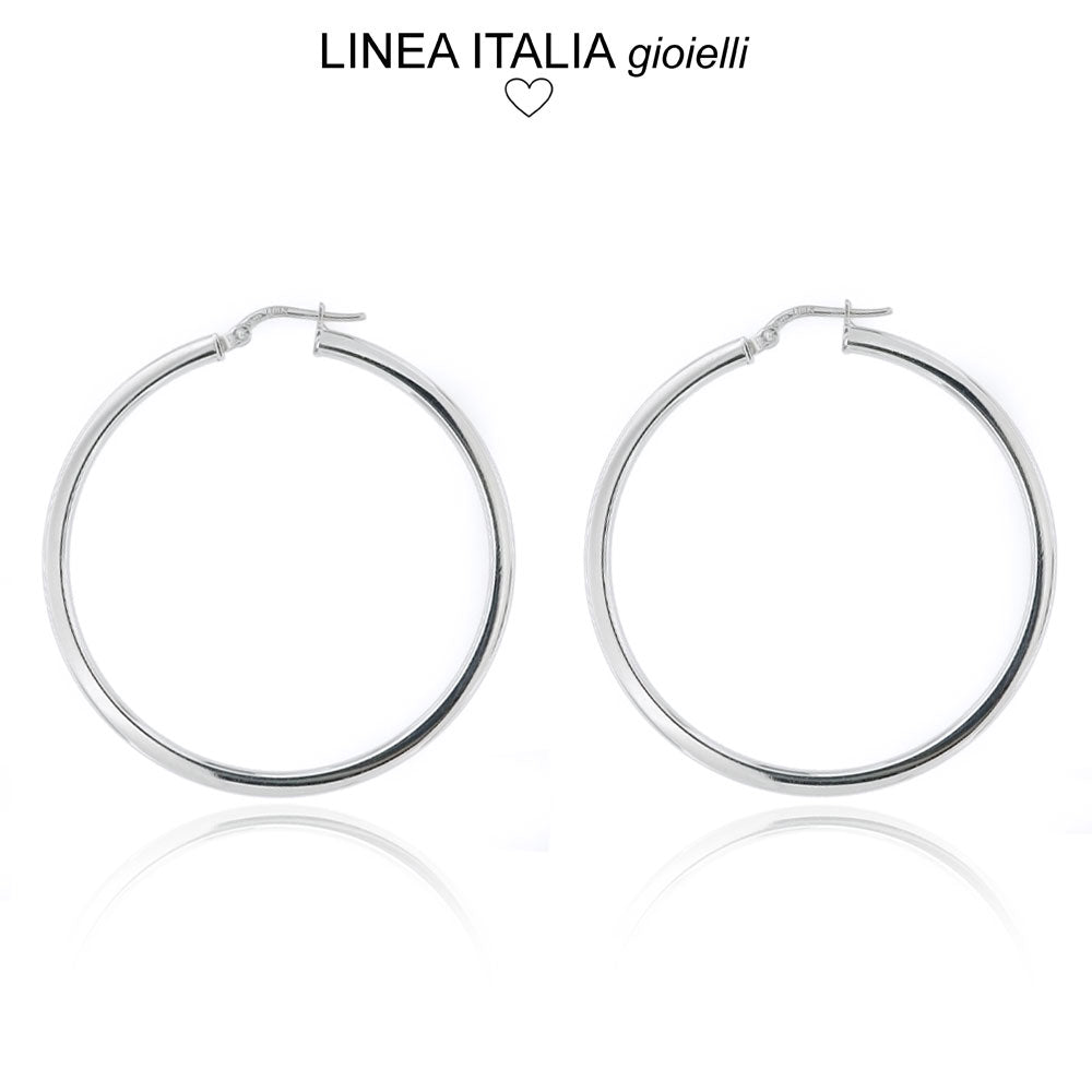 Orecchini cerchio in argento 925 - Misura media 43 mm | linea Italia