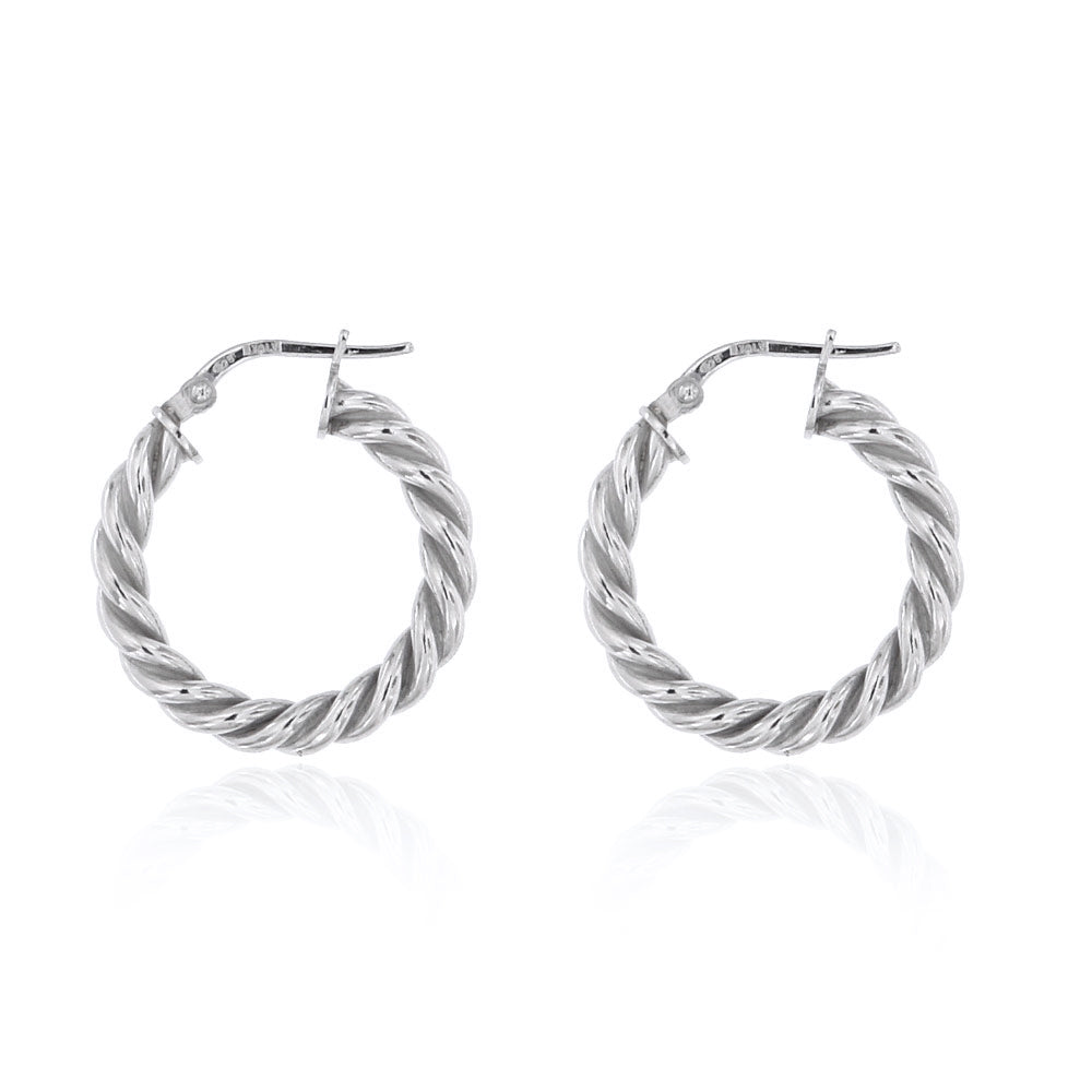 Orecchini Cerchio Argento ad Intreccio 15mm