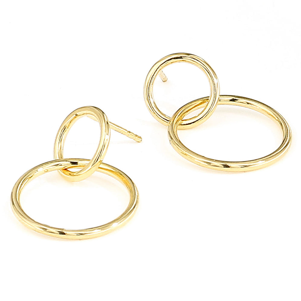 Orecchini Doppio Cerchio Oro Diamanti Crivelli - Oroshop