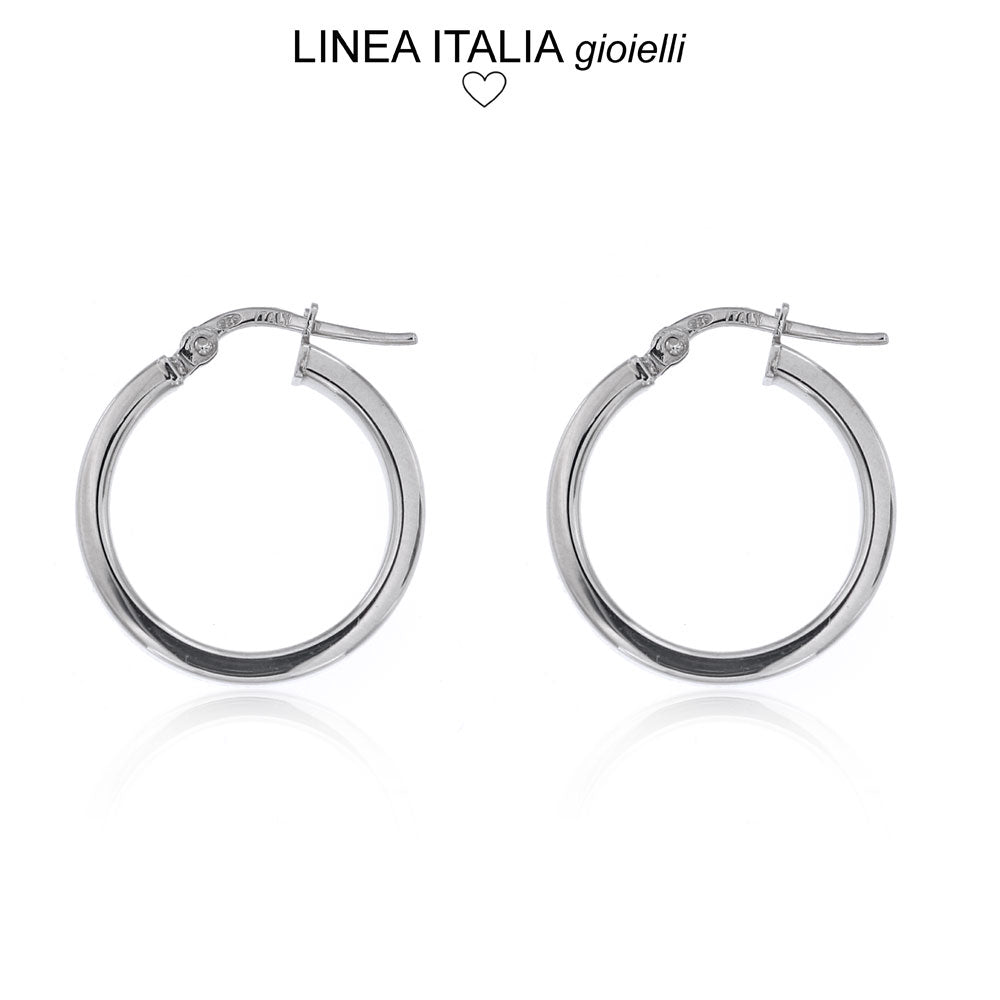 Orecchini donna in argento a cerchio - Misura 19 mm | linea Italia