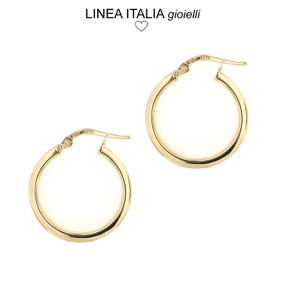 Orecchini piatti a cerchio in argento placcato Oro giallo - Misura 20 mm | linea Italia