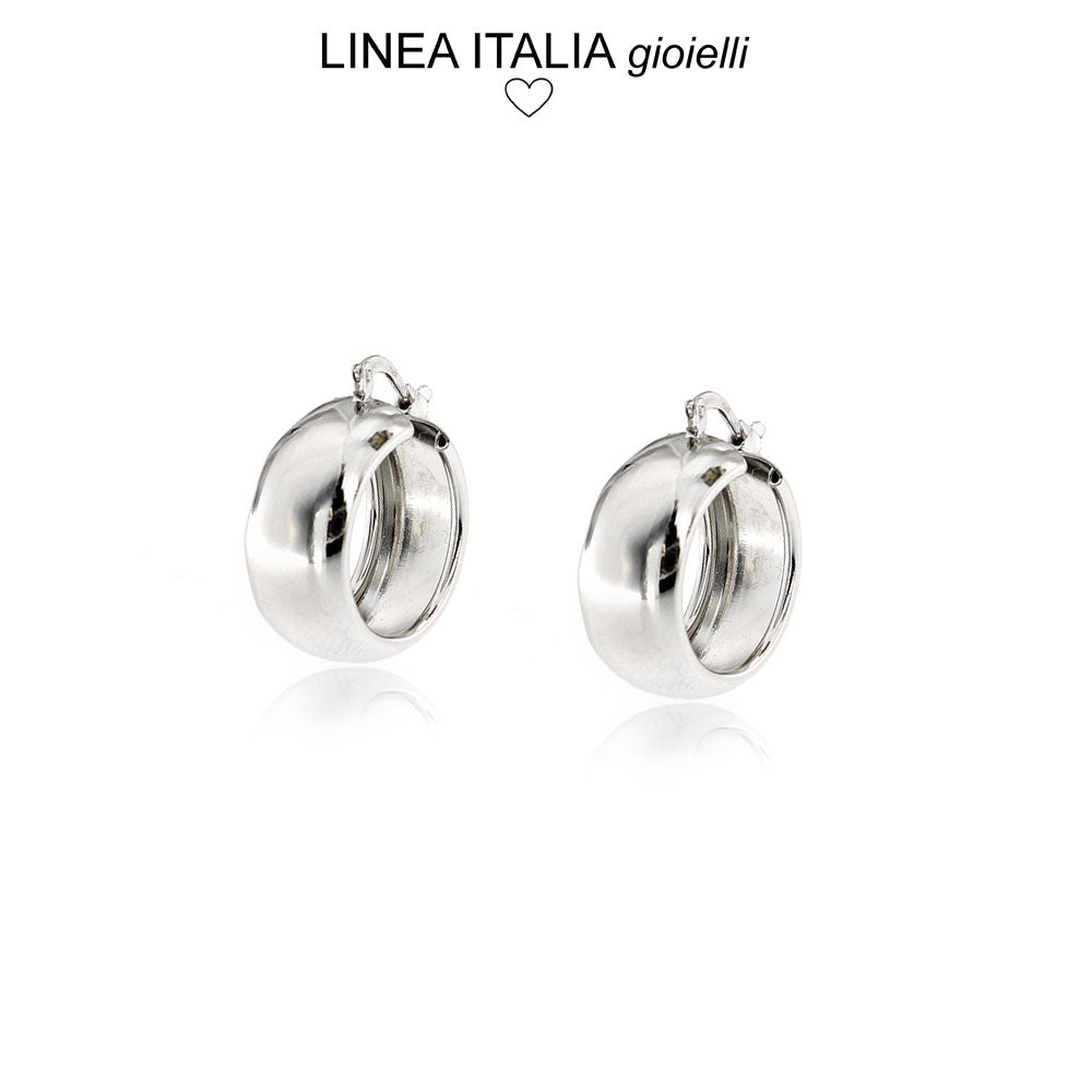Orecchini donna tondi in argento lucido OR0001AG - Misura 20 mm | linea Italia