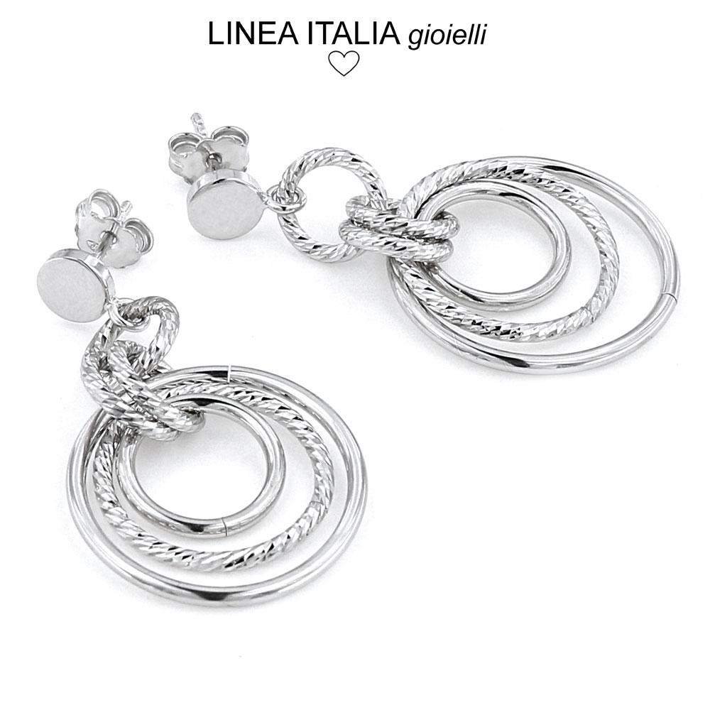 Orecchini cerchio sottili in oro bianco 19 mm - campanella media Orecchini cerchio sottili in oro bianco 19 mm - campanella media